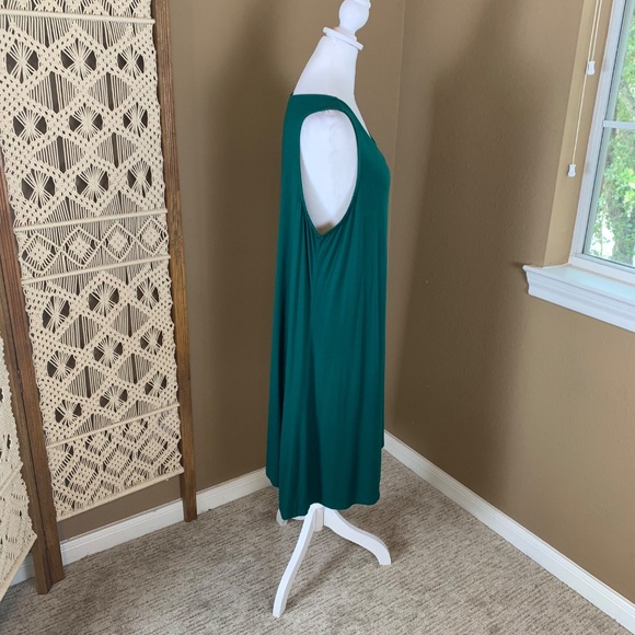 Old Navy Sleeveless Swing Dress Size XL - Flowy Emerald Green Midi Tank - Picture 4 of 8
